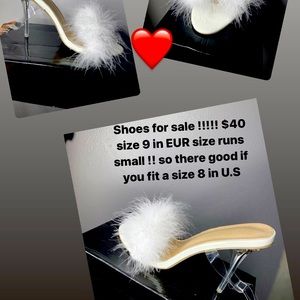 Beautiful fluffy white heels 🥰